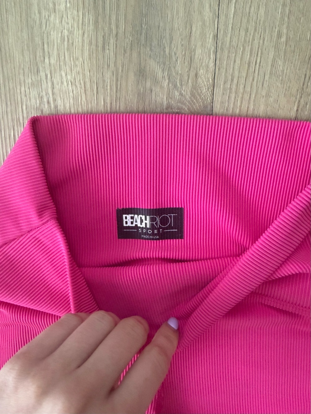 Beach Riot Hot Pink Ribbed Leggings - Picture 3 of 4